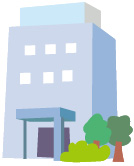 3階建てぐらいのビルのイラスト