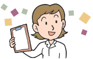 クリップボードを持っている女性のイラスト