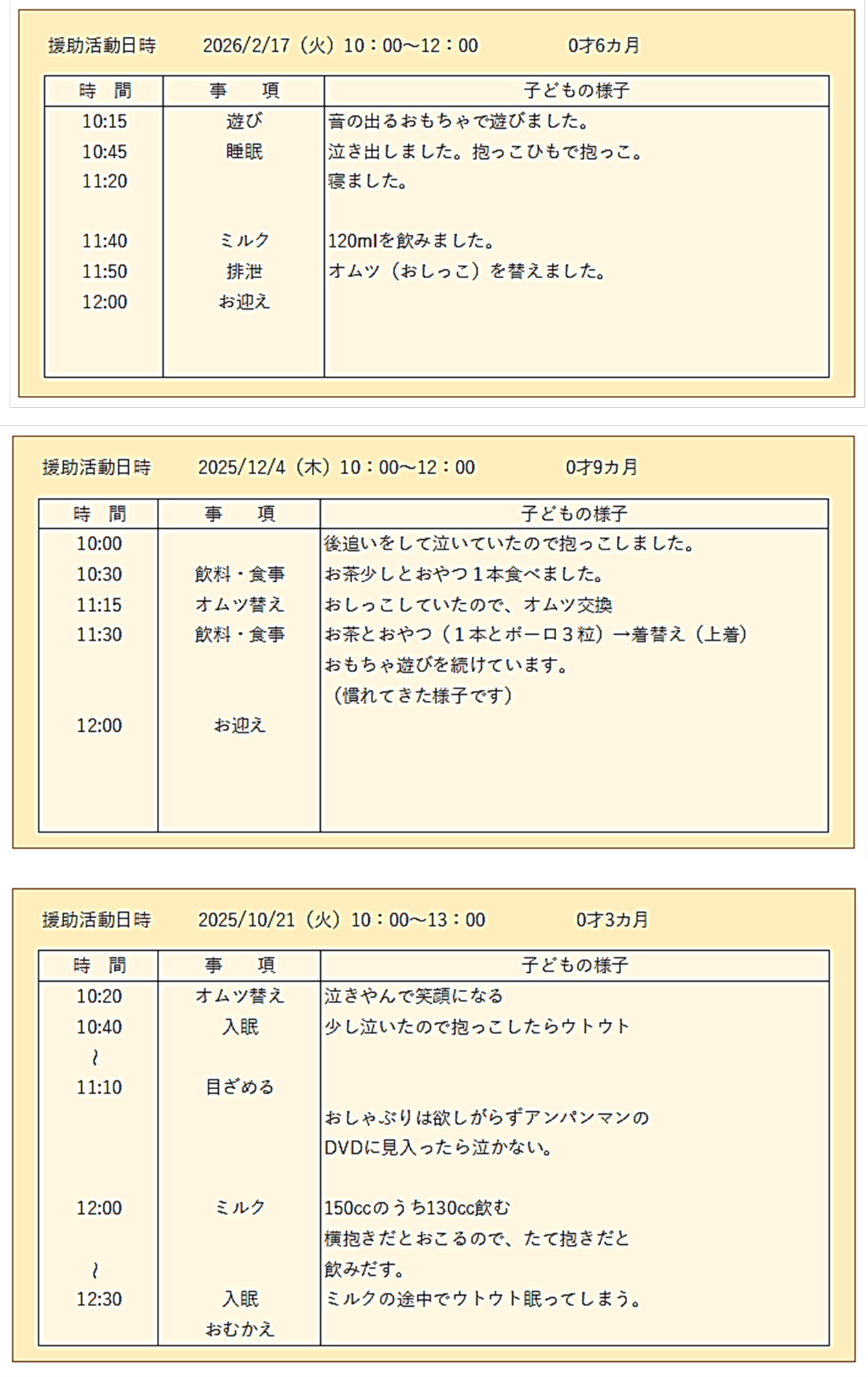 預かり体験会の様子を報告書より紹介します。