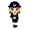 女性が警察官の制服を着て立っているイラスト