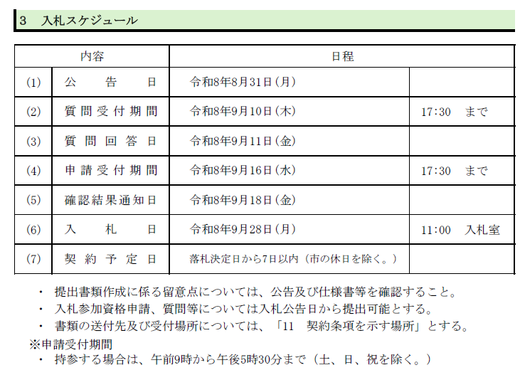 スケジュール（土地利用履歴調査業務委託(旧障がい者・高齢者交流会館 外2箇所)）